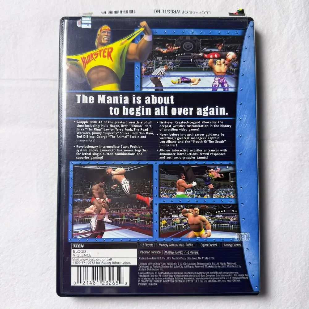 Legends of Wrestling Near Mint Playstation PS2 Game CIB - Tested Working